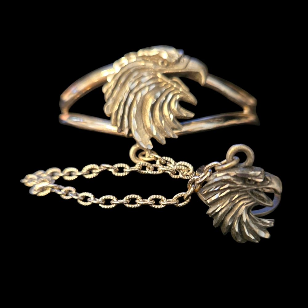 SLAVE CUFF & s-6 RING  Eagle Motif Bracelet